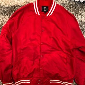 Jaywalker Red Varsity bomber